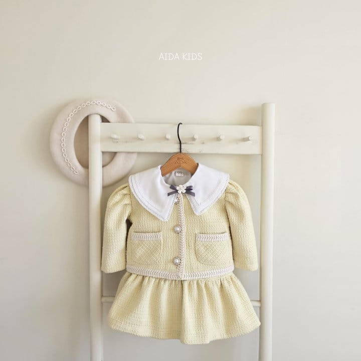 Aida - Korean Children Fashion - #childrensboutique - Lemon Tweed Jacket  - 9