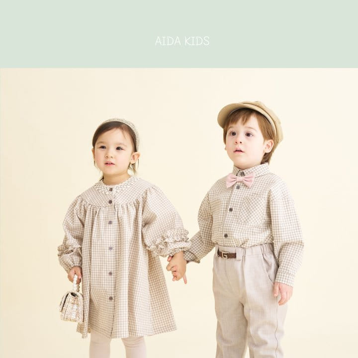 Aida - Korean Children Fashion - #childrensboutique - New Check Frill One-Piece - 9