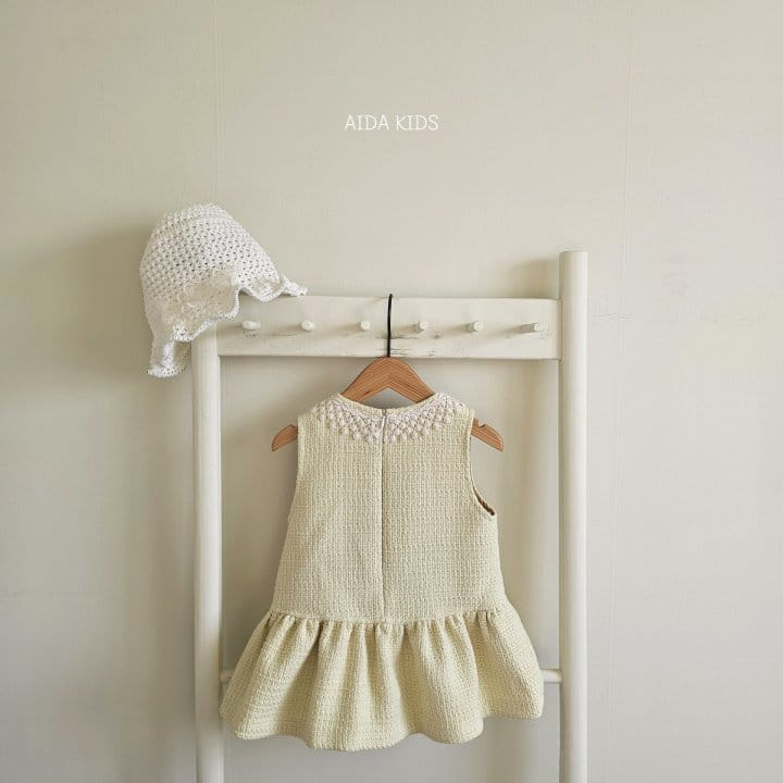 Aida - Korean Children Fashion - #childrensboutique - Lemon Tweed One-Piece - 8