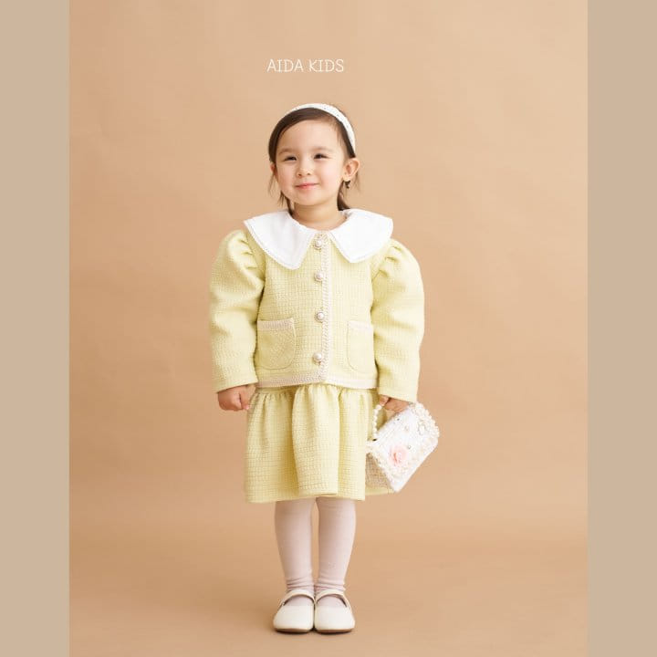 Aida - Korean Children Fashion - #designkidswear - Lemon Tweed Jacket  - 10
