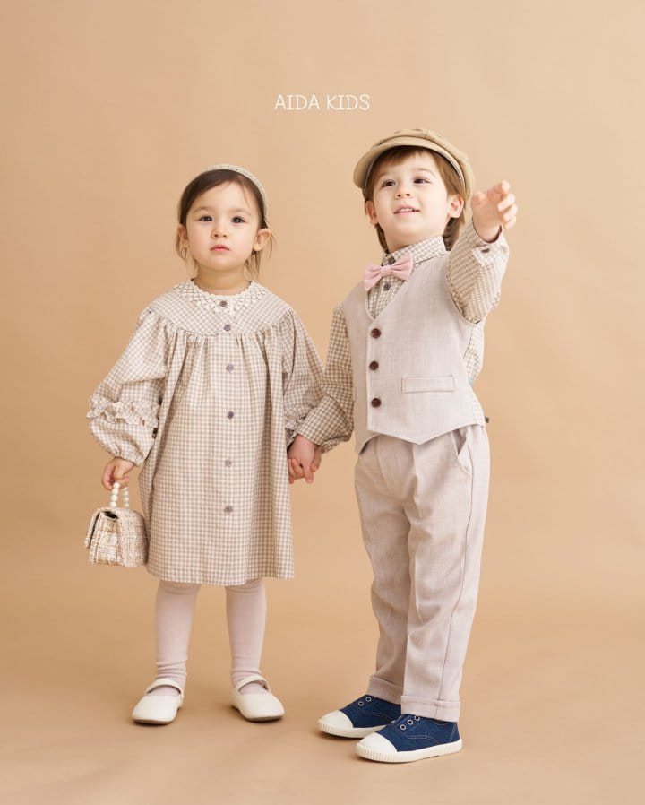 Aida - Korean Children Fashion - #designkidswear - New Check Frill One-Piece - 10