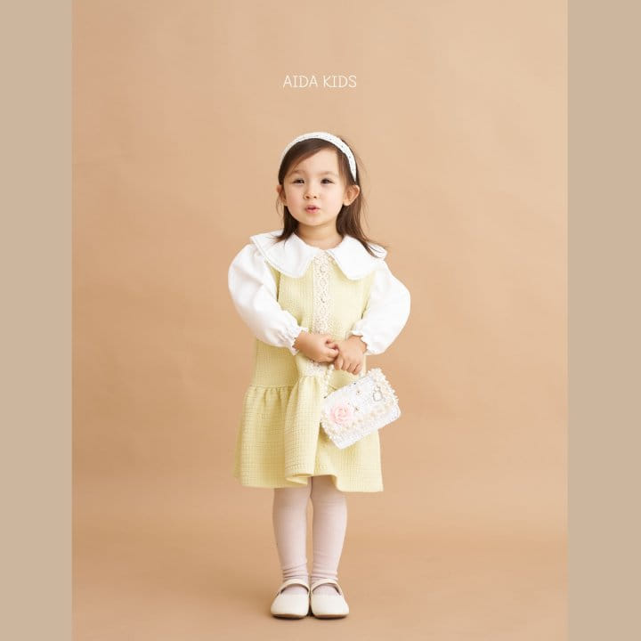 Aida - Korean Children Fashion - #designkidswear - Lemon Tweed One-Piece - 9