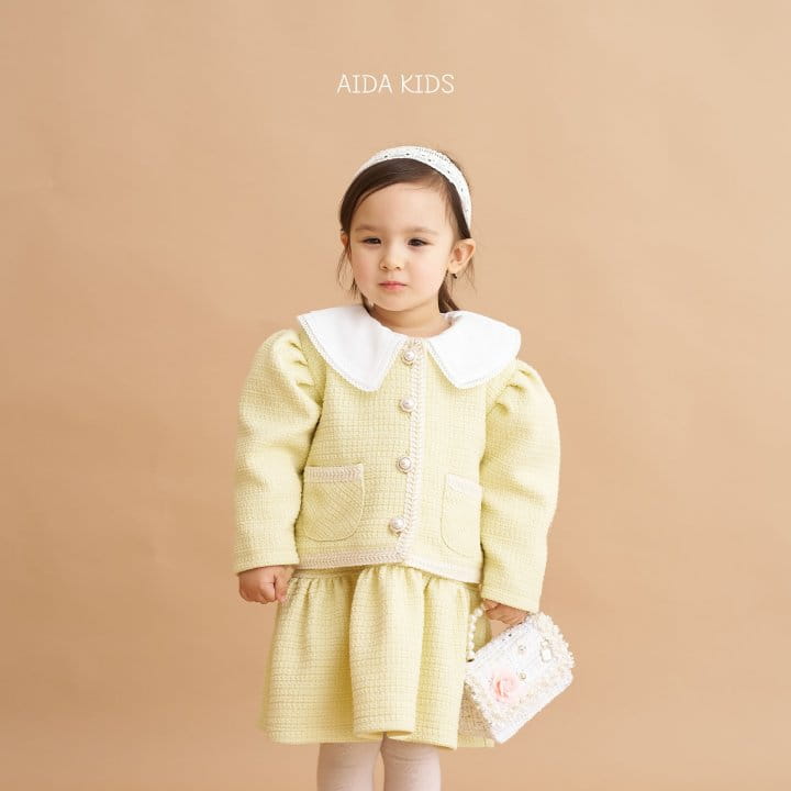Aida - Korean Children Fashion - #discoveringself - Lemon Tweed Jacket  - 11