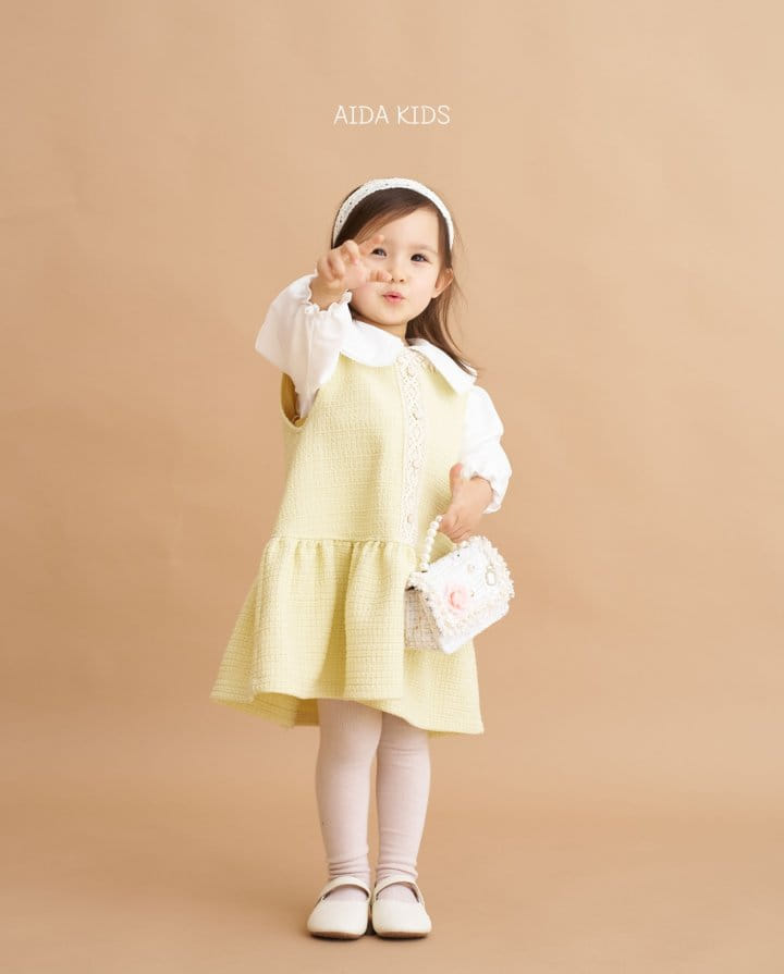 Aida - Korean Children Fashion - #discoveringself - Lemon Tweed One-Piece - 10