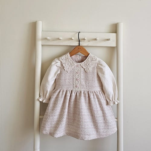 Aida - Korean Children Fashion - #kidsstore - Tweed Su Collar One-Piece
