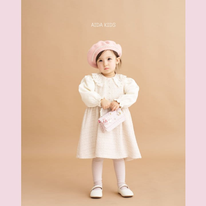 Aida - Korean Children Fashion - #kidzfashiontrend - Tweed Su Collar One-Piece - 2