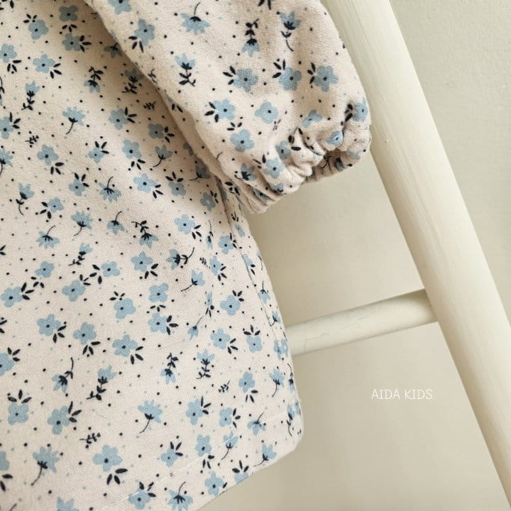 Aida - Korean Children Fashion - #littlefashionista - Blue Pansy Flower One-Piece - 6