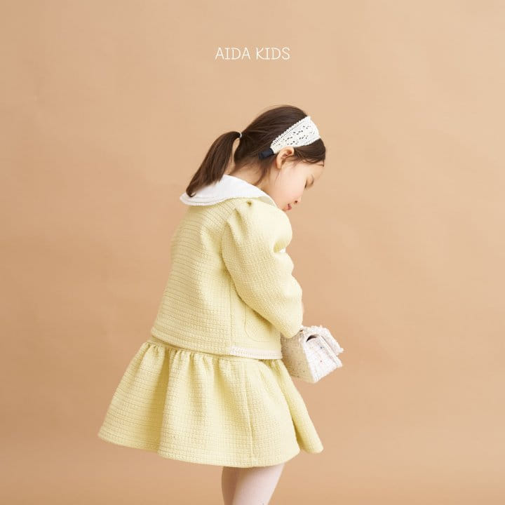Aida - Korean Children Fashion - #magicofchildhood - Lemon Tweed Jacket  - 2