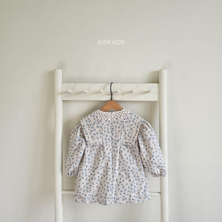 Aida - Korean Children Fashion - #magicofchildhood - Blue Pansy Flower One-Piece - 7