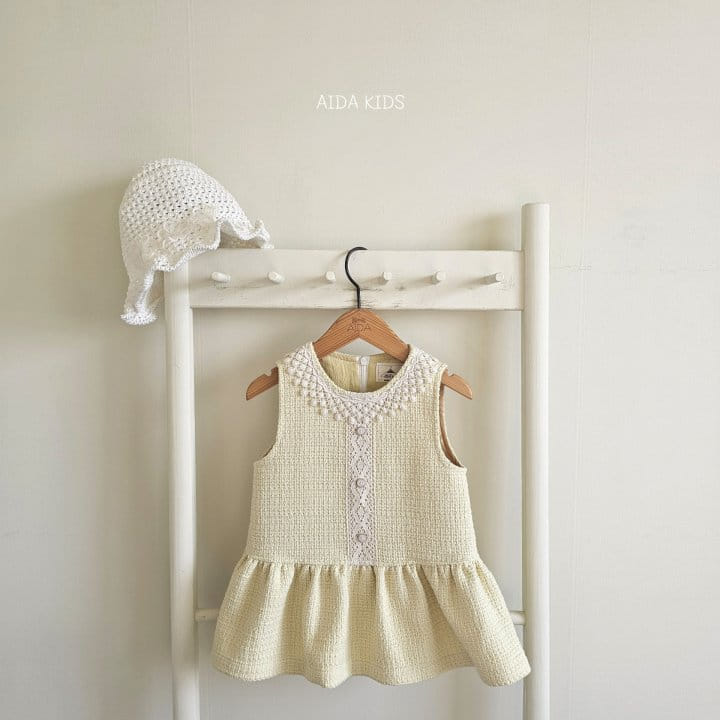 Aida - Korean Children Fashion - #magicofchildhood - Lemon Tweed One-Piece - 3