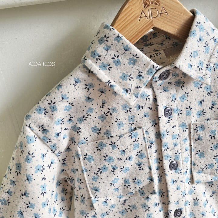 Aida - Korean Children Fashion - #magicofchildhood - Blue Pansy Flower Shirt - 6