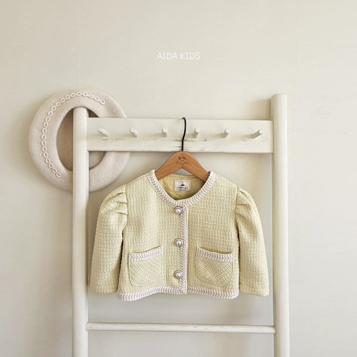 Aida - Korean Children Fashion - #minifashionista - Lemon Tweed Jacket  - 3