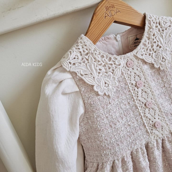 Aida - Korean Children Fashion - #prettylittlegirls - Tweed Su Collar One-Piece - 7