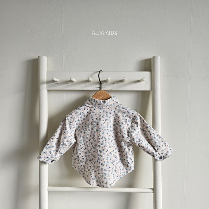 Aida - Korean Children Fashion - #prettylittlegirls - Blue Pansy Flower Shirt - 8