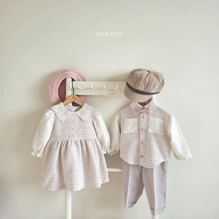 Aida - Korean Children Fashion - #toddlerclothing - Tweed Shirt - 7