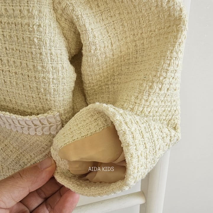Aida - Korean Children Fashion - #toddlerclothing - Lemon Tweed Jacket  - 6