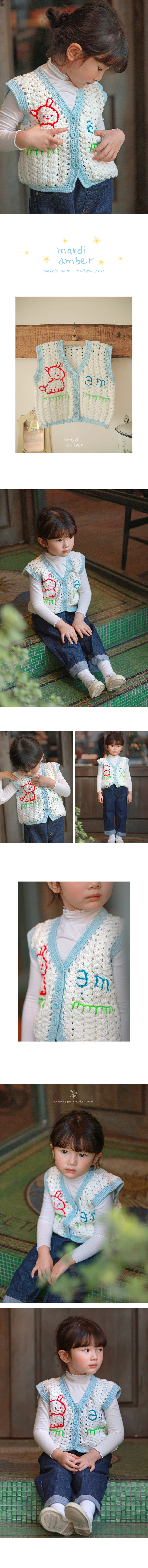 Amber - Korean Children Fashion - #childrensboutique - Hand Made Knit Vest - 2