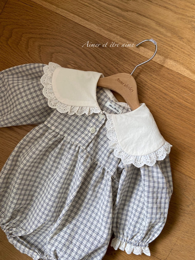 Anne Shirley - Korean Baby Fashion - #babyclothing - Check Frill Collar Body Suit