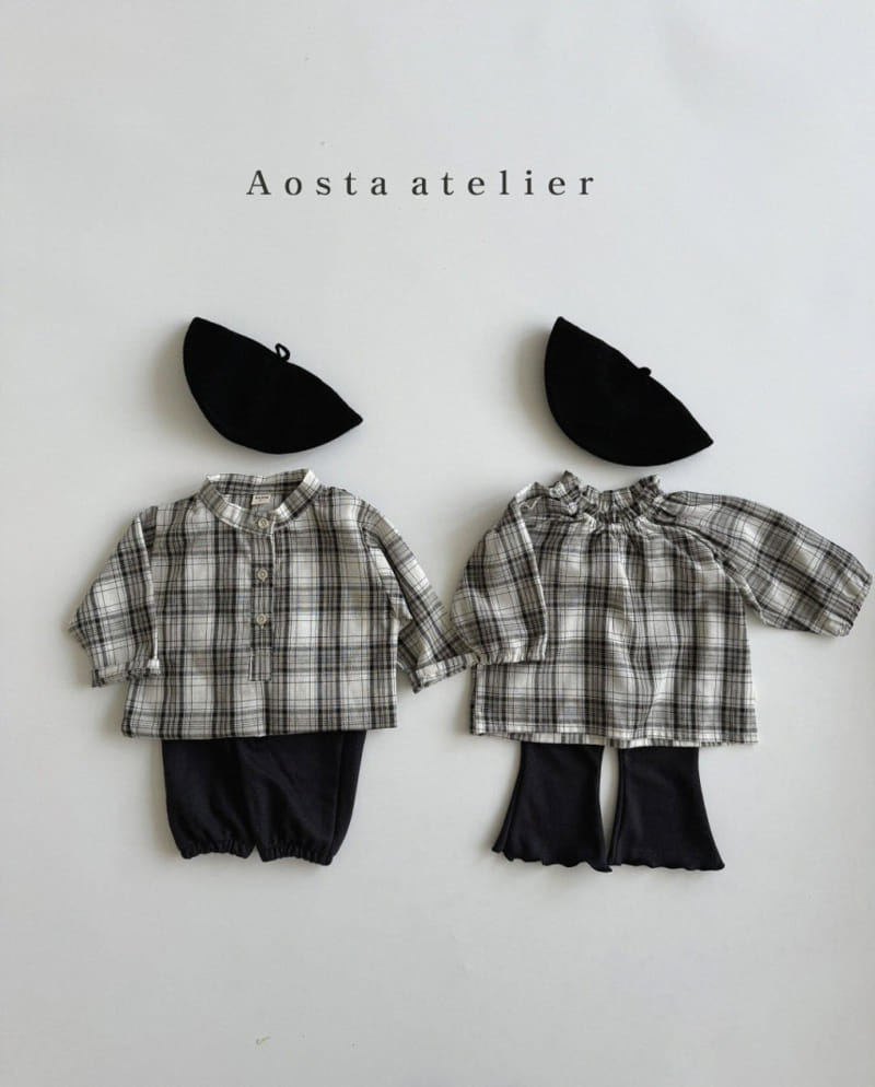 Aosta - Korean Baby Fashion - #babyboutique - Re Check Blouse - 7