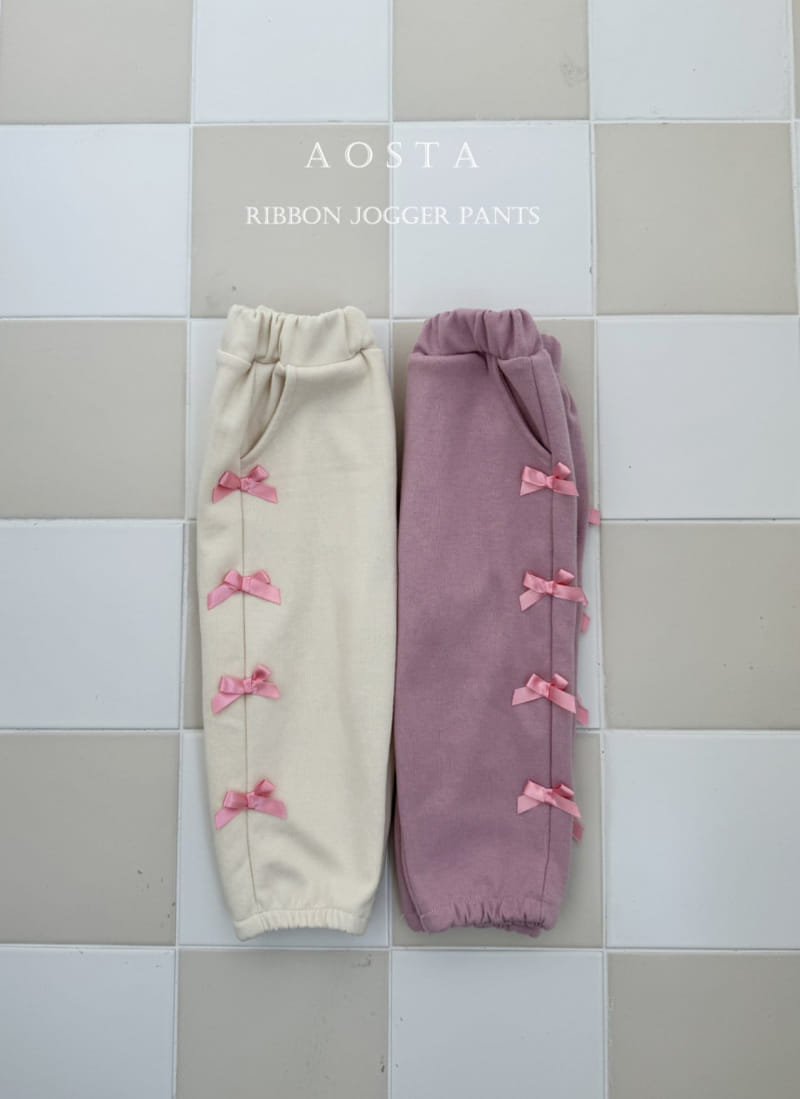Aosta - Korean Baby Fashion - #babyfashion - Ribbon Jogger Pants - 2