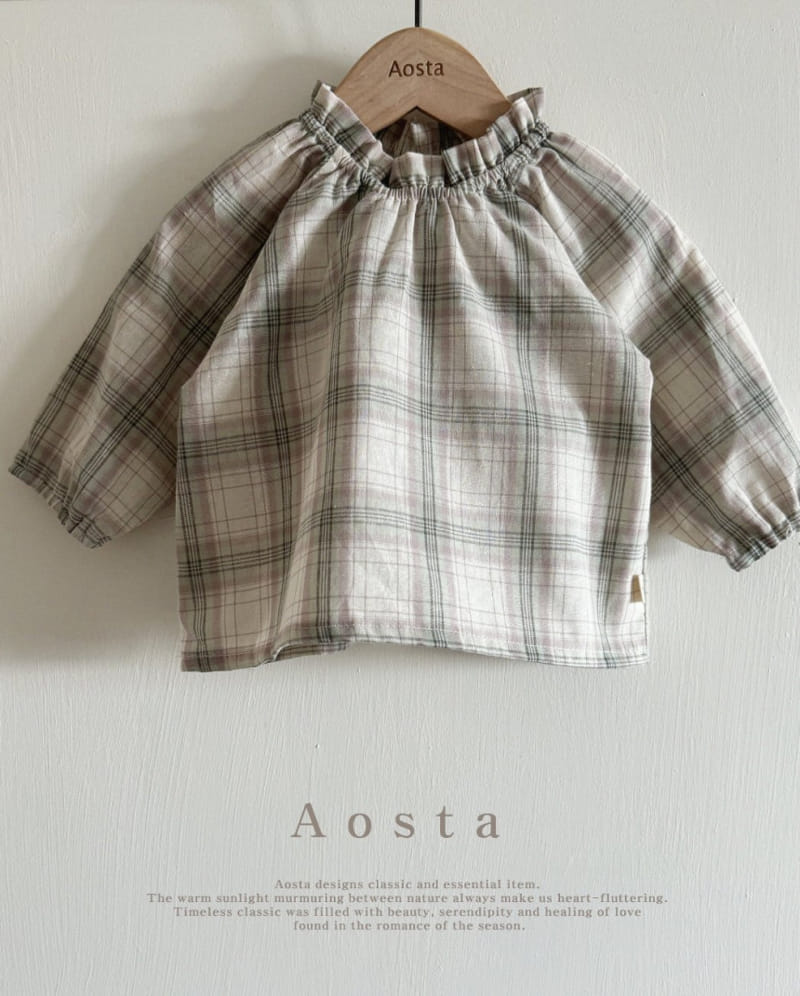 Aosta - Korean Baby Fashion - #babyfashion - Re Check Blouse - 10