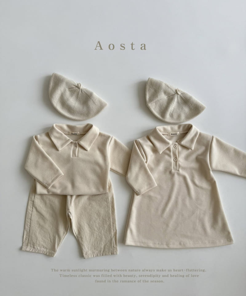 Aosta - Korean Baby Fashion - #babyfever - Pk Collar One-Piece - 11
