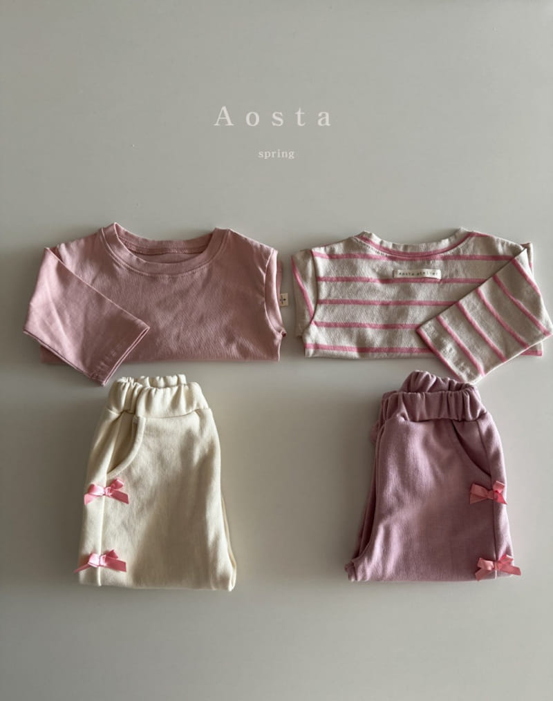 Aosta - Korean Baby Fashion - #babyfever - Ribbon Jogger Pants - 3