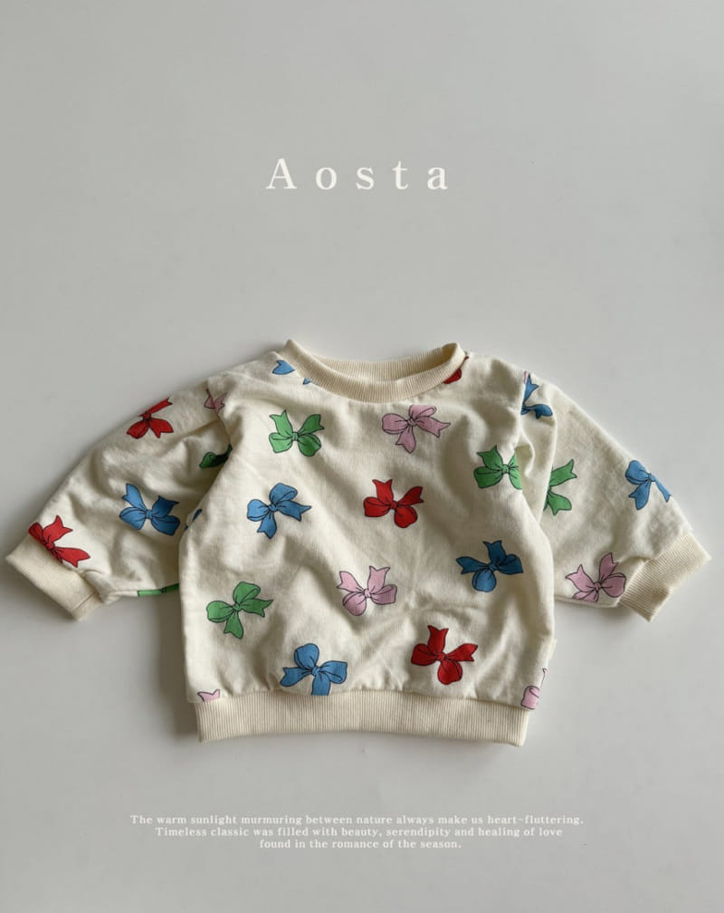 Aosta - Korean Baby Fashion - #babygirlfashion - Ribbon Sweatshirt - 3
