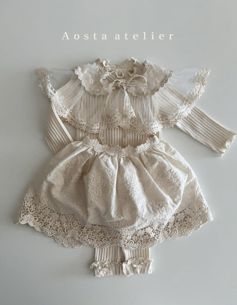 Aosta - Korean Baby Fashion - #babygirlfashion - Lace Apron - 7