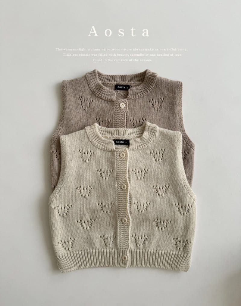Aosta - Korean Baby Fashion - #babygirlfashion - Bear Knit Vest