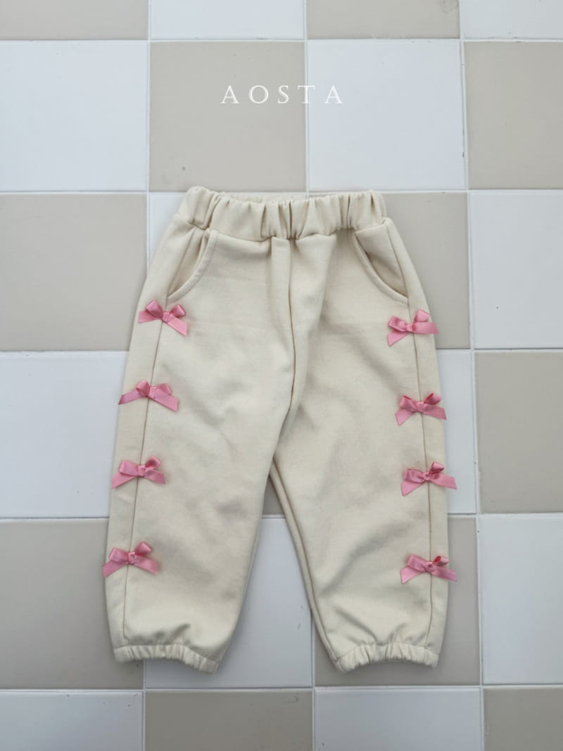 Aosta - Korean Baby Fashion - #babylifestyle - Ribbon Jogger Pants - 5