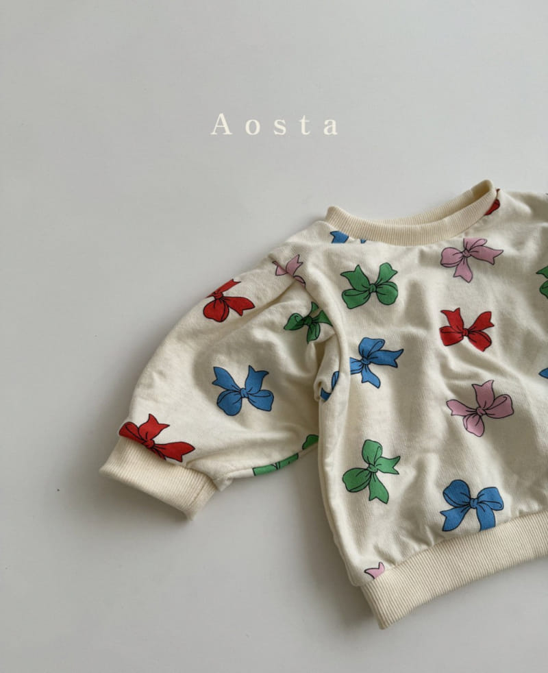Aosta - Korean Baby Fashion - #babygirlfashion - Ribbon Sweatshirt - 4