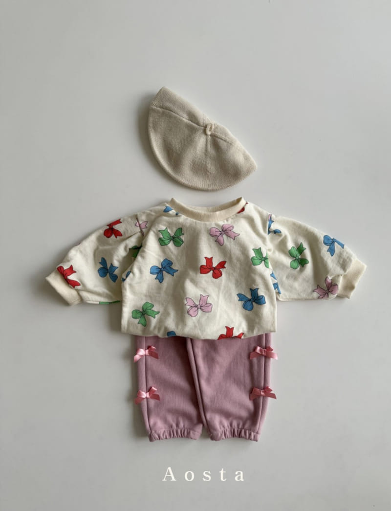Aosta - Korean Baby Fashion - #babyootd - Ribbon Sweatshirt - 6
