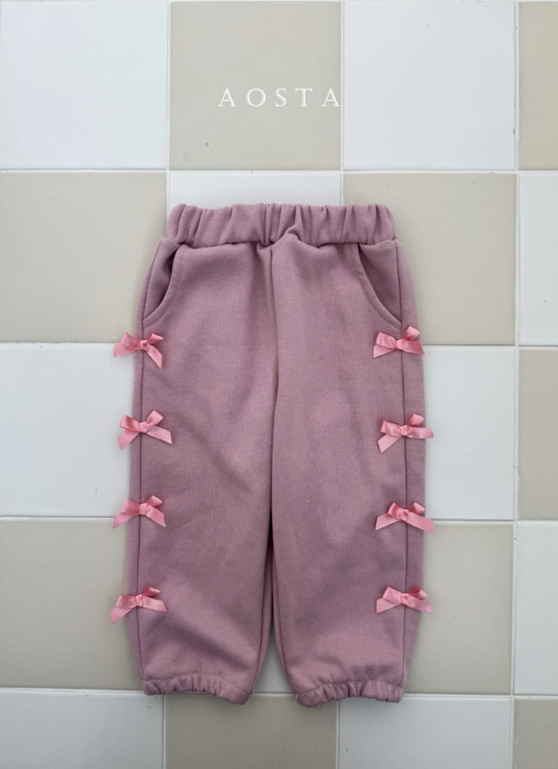 Aosta - Korean Baby Fashion - #babyoutfit - Ribbon Jogger Pants - 8