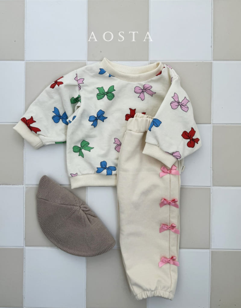 Aosta - Korean Baby Fashion - #babyoutfit - Ribbon Sweatshirt - 7