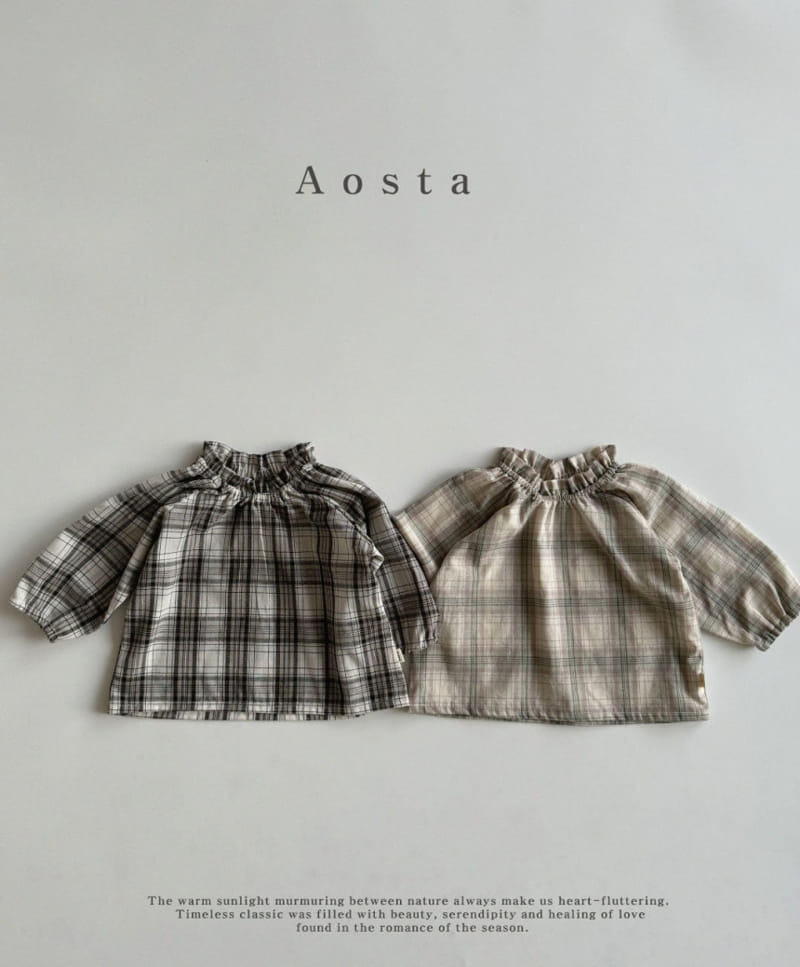 Aosta - Korean Baby Fashion - #babyoutfit - Re Check Blouse - 2