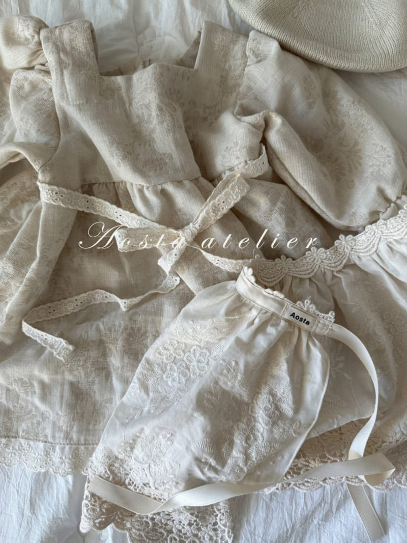 Aosta - Korean Baby Fashion - #babyoutfit - Lace Apron - 11