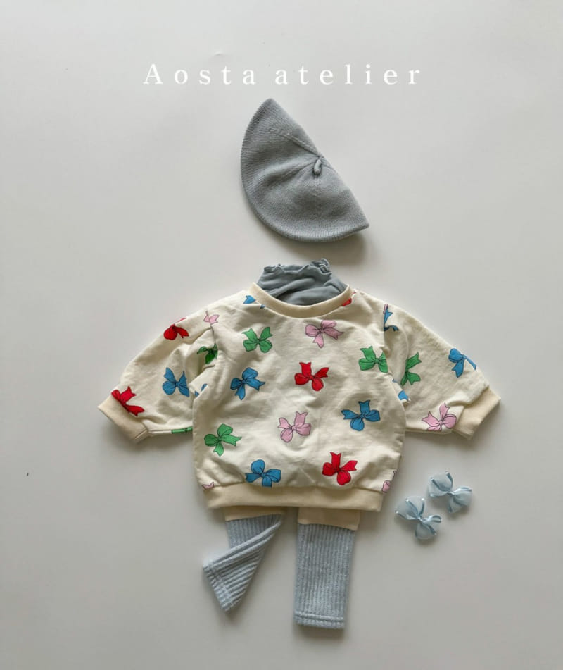 Aosta - Korean Baby Fashion - #onlinebabyboutique - Ribbon Sweatshirt - 10