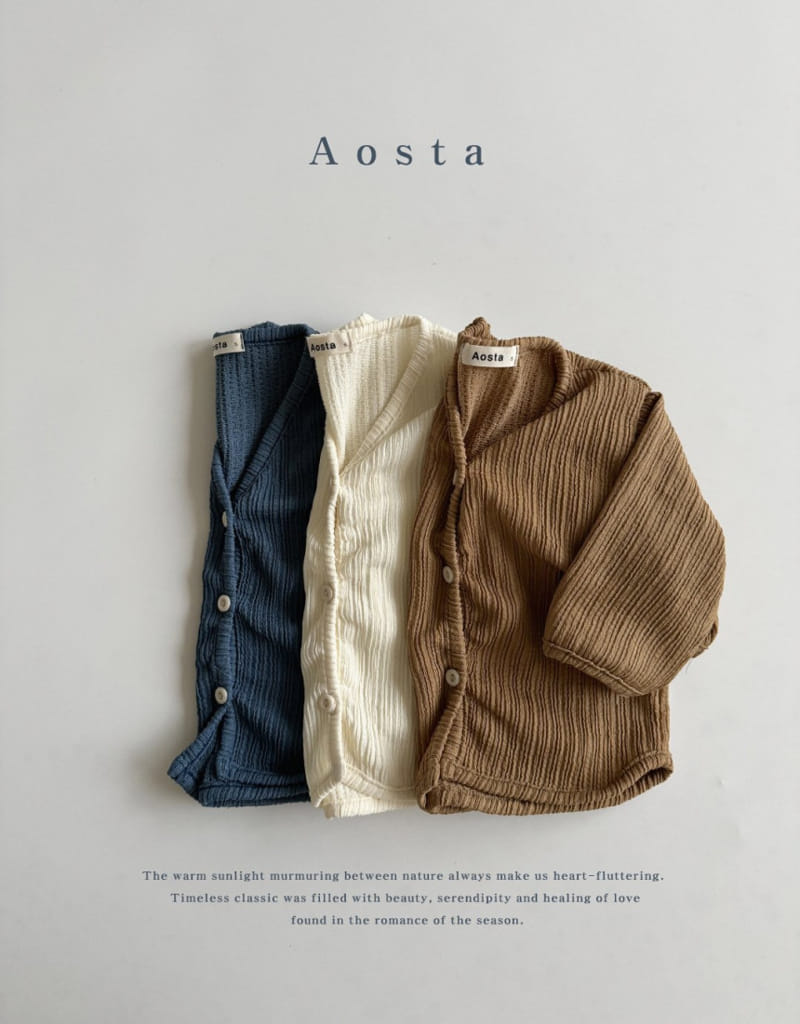 Aosta - Korean Baby Fashion - #onlinebabyshop - Pleats Cardigan