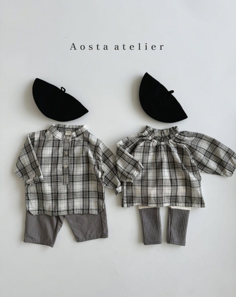 Aosta - Korean Baby Fashion - #onlinebabyshop - Re Check Blouse - 5