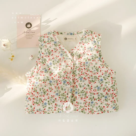 Arim Closet - Korean Children Fashion - #childrensboutique - Cute Flower Baby C Vest