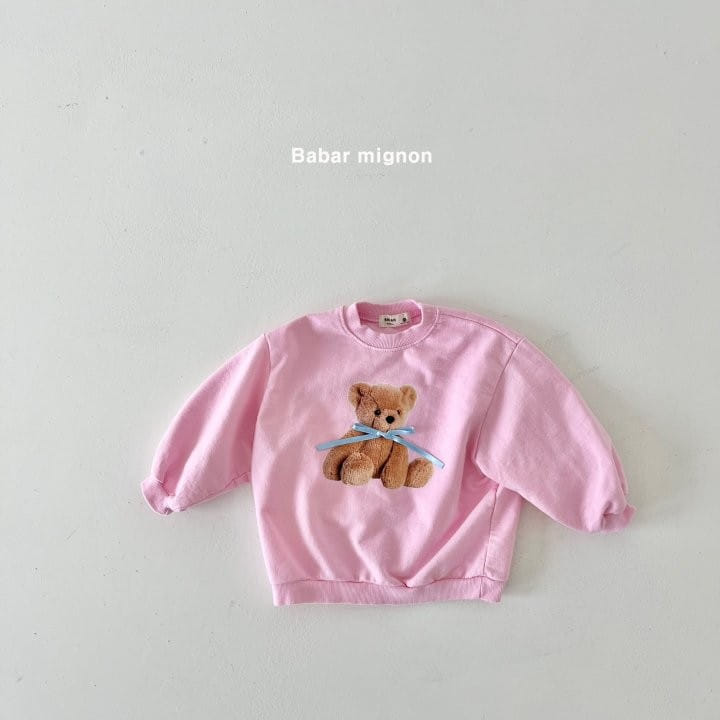 Babar Mignon - Korean Children Fashion - #Kfashion4kids - Ribbon Bear Sweatshirt - 6