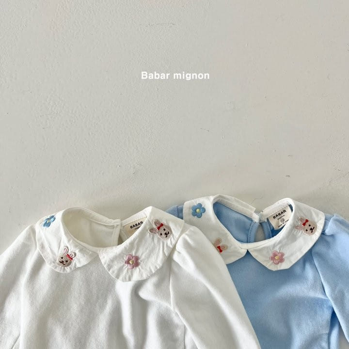 Babar Mignon - Korean Children Fashion - #kidzfashiontrend - Embroidery Collar Tee - 4