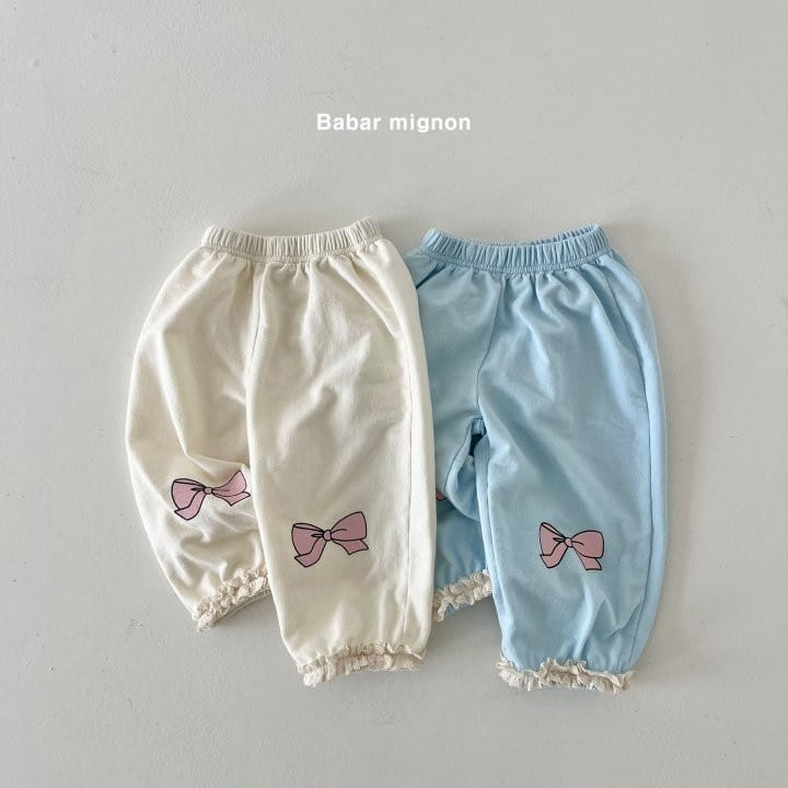 Babar Mignon - Korean Children Fashion - #childofig - Ribbon Jogger Pants - 2