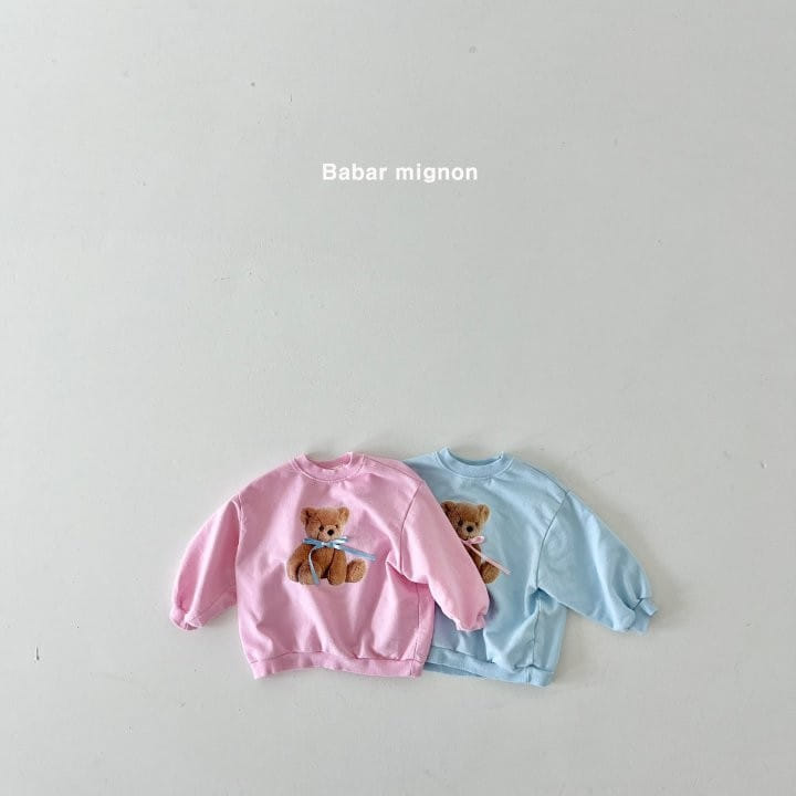 Babar Mignon - Korean Children Fashion - #discoveringself - Ribbon Bear Sweatshirt