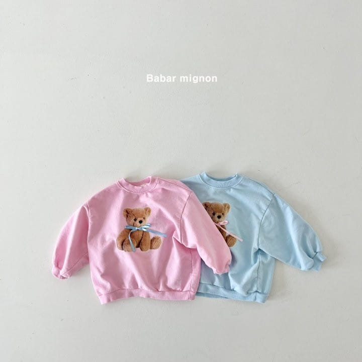 Babar Mignon - Korean Children Fashion - #fashionkids - Ribbon Bear Sweatshirt - 2