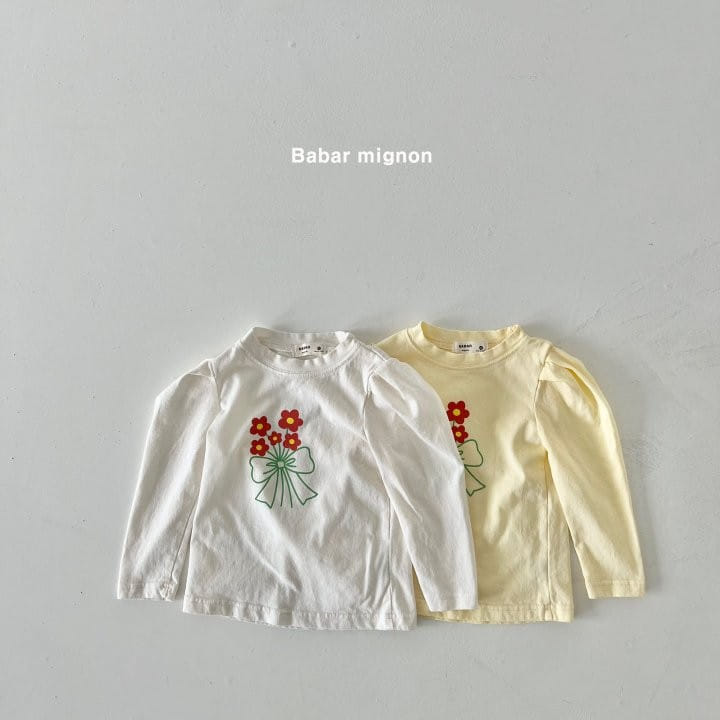 Babar Mignon - Korean Children Fashion - #kidsstore - Flower Garden Puff Tee - 2