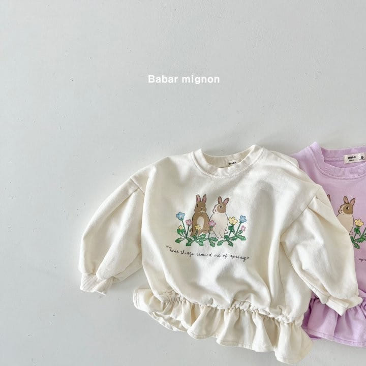 Babar Mignon - Korean Children Fashion - #kidsstore - Bunny Frill Sweatshirt - 3