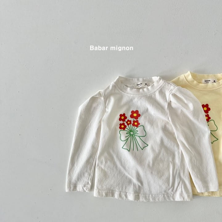 Babar Mignon - Korean Children Fashion - #kidzfashiontrend - Flower Garden Puff Tee - 3