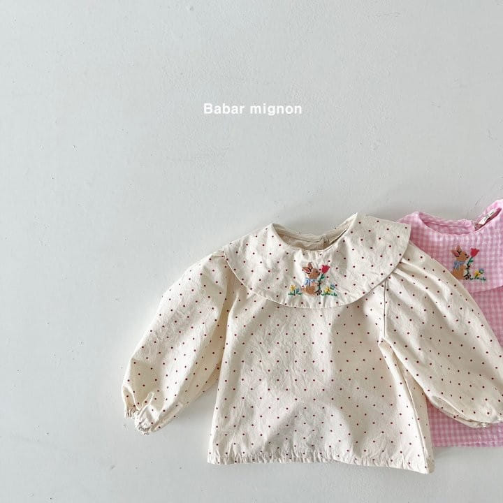 Babar Mignon - Korean Children Fashion - #littlefashionista - Rabbit Embroidery Blouse - 3